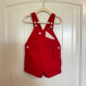 Popsicle vintage red and white overalls size 18 month polyester blend
